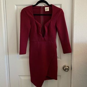 LF DREAM STATE WINE BANDAGE DRESS
